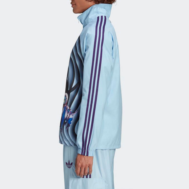 Sizing adidas Originals x Kerwin Frost Space Dog Print Retro Track Jacket Pink Blue Mens. H59928