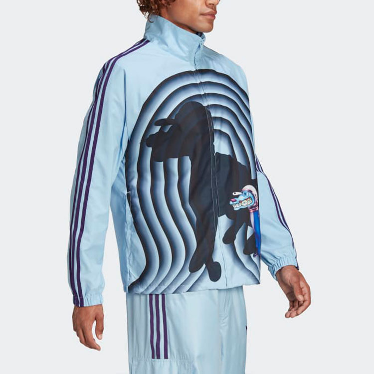 Cheap adidas Originals x Kerwin Frost Space Dog Print Retro Track Jacket Pink Blue Mens. H59928