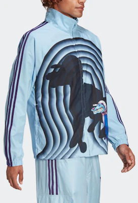 adidas Originals x Kerwin Frost Space Dog Print Retro Track Jacket Pink Blue Mens. H59928 Cheap adidas Originals x Kerwin Frost Space Dog Print Retro Track Jacket Pink Blue Mens. H59928