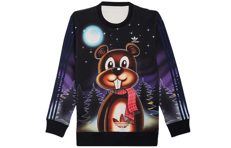 adidas Originals x Kerwin Frost Squirrel Print Crewneck Sweatshirt Multicolor. HG8776