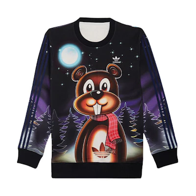 adidas Originals Kerwin Frost Squirrel Print Crewneck Sweatshirt Multicolor. HG8776