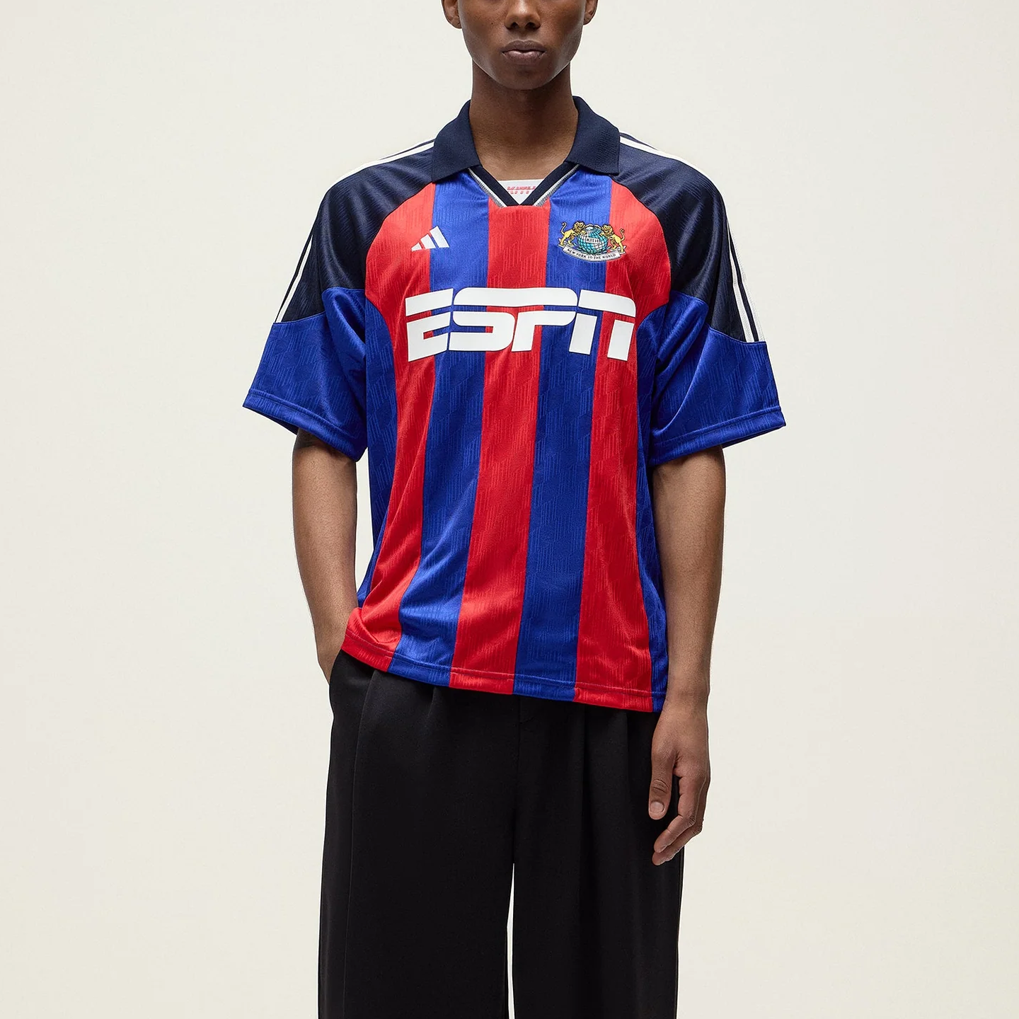 Buy adidas Originals x Kith ESPN Striped Football Jersey Red/Blue