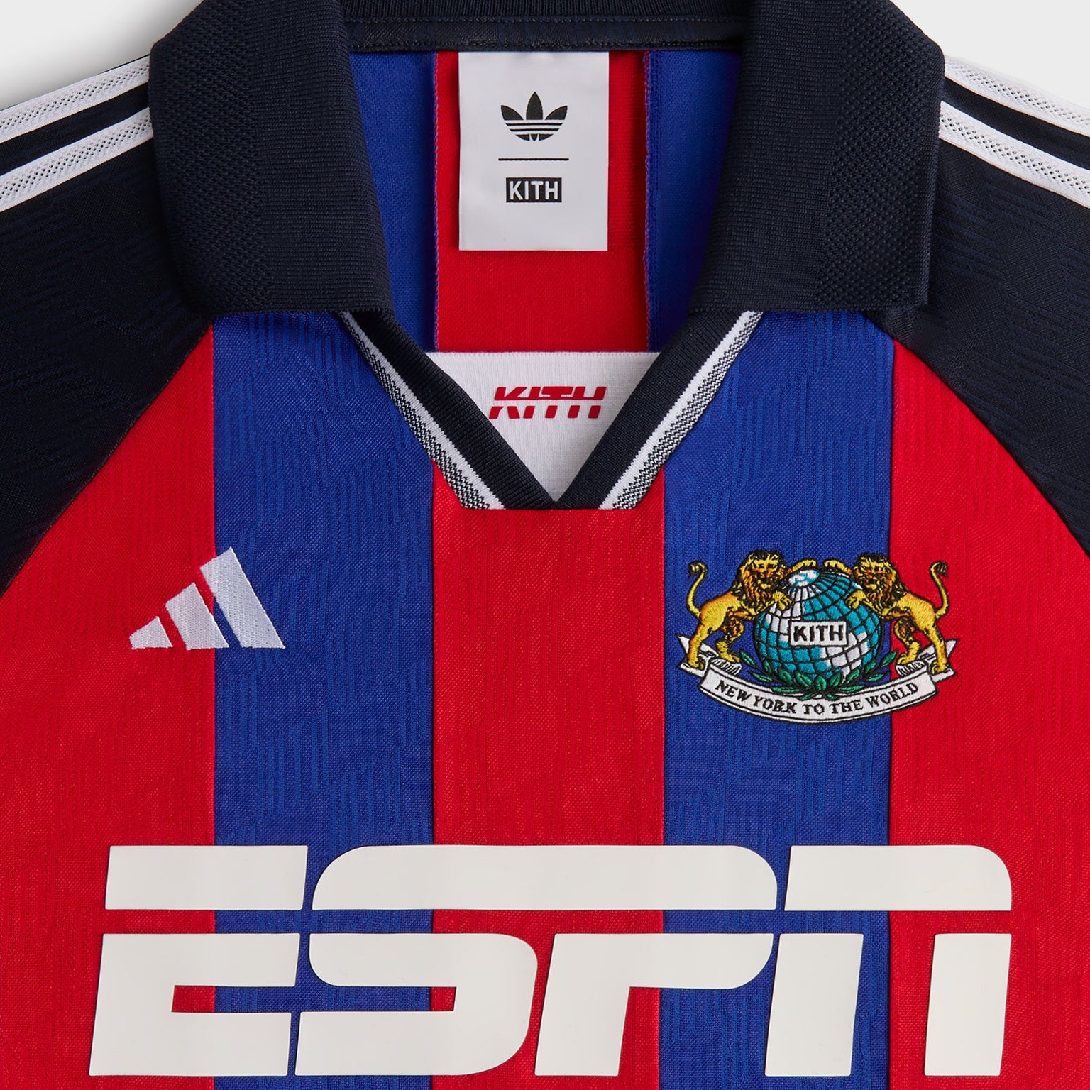 Buy adidas Originals x Kith ESPN Striped Football Jersey Red/Blue