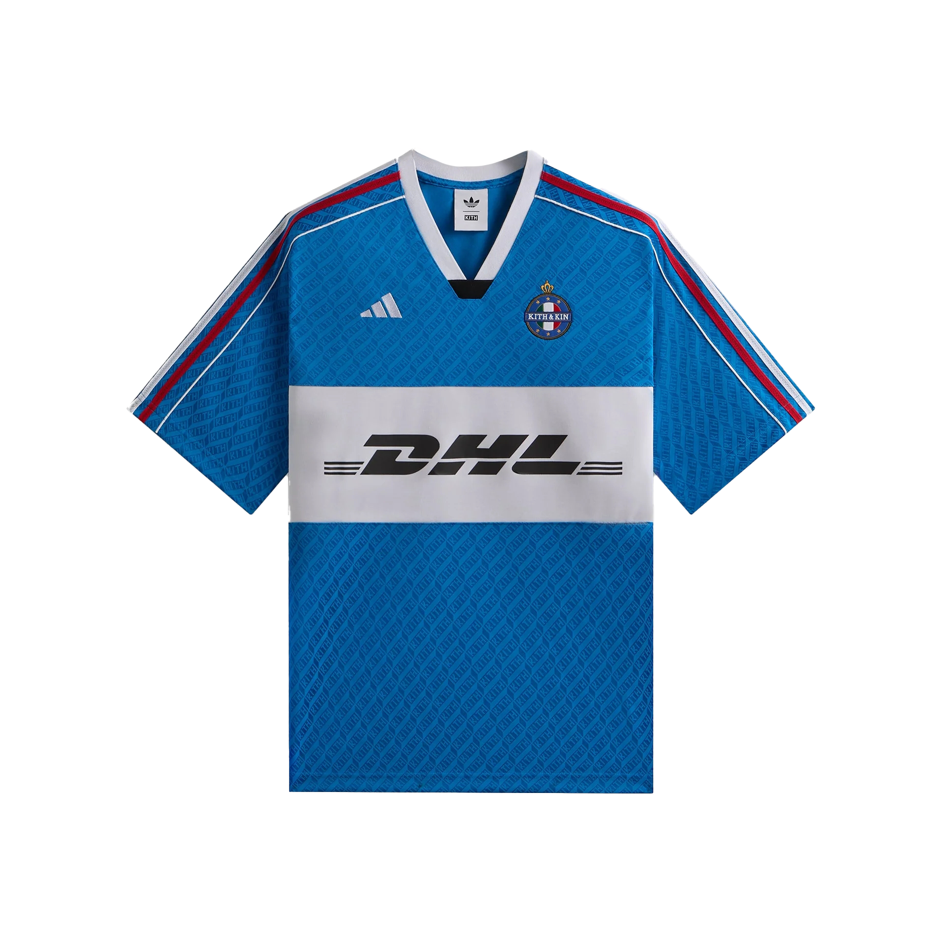 adidas × Kith Football ESPN Jersey M Buy adidas Originals x Kith ESPN Striped Football Jersey Red/Blue
