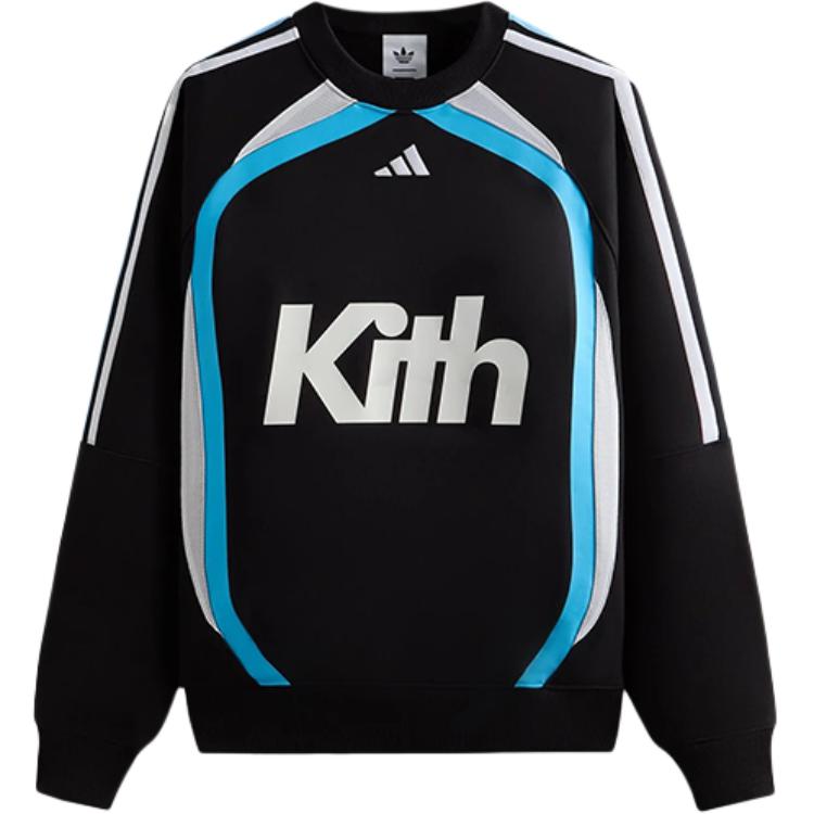 adidas Originals Kith SS25  Black Crewneck Long Sleeve Sweatshirt. JF3349