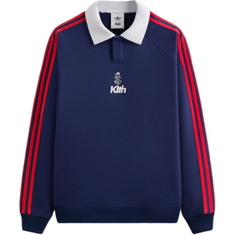 adidas Originals Kith SS25 Blue Pullover Sweatshirt Cotton Casual Fit JF3230