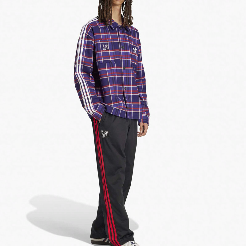Details for アディダス オリジナルス x KORN FW24 ロゴ マルチポケット 長袖シャツ パープル/ブラック JG1334