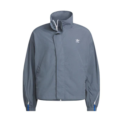 adidas Originals KR OP SS24 Unisex Logo Zip-Up Jacket in Blue-Grey. IZ4918