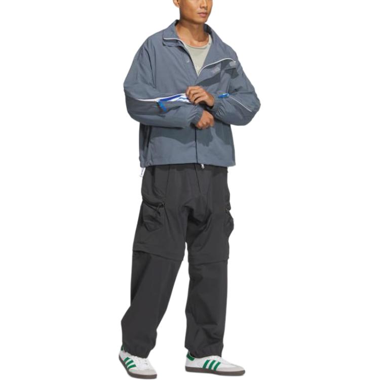 adidas Originals KR OP SS24 Unisex Logo Zip-Up Jacket in Blue-Grey. IZ4918 圖 5