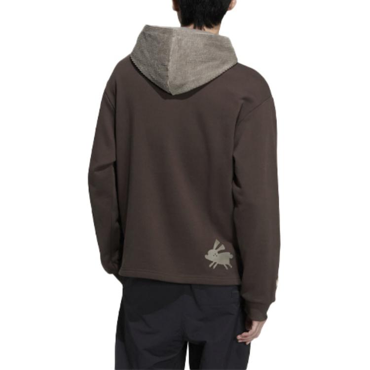 Details for adidas Originals x Melting Sadness Hoodie Coklat Unisex Logo Bordir Bunny Hole HY4187