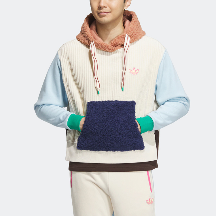 Lookbook 阿迪达斯Originals x Melting Sadness拼色连帽衫男女同款 - 米白色 HY7256