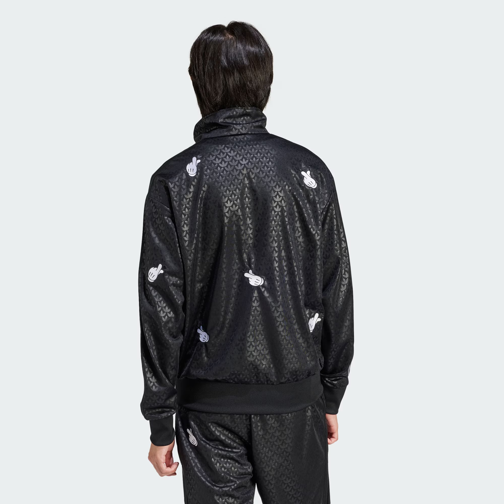 Shop adidas Originals x Mickey Mouse Jaket Retro Hitam Pria Full-Print Logo IY2264