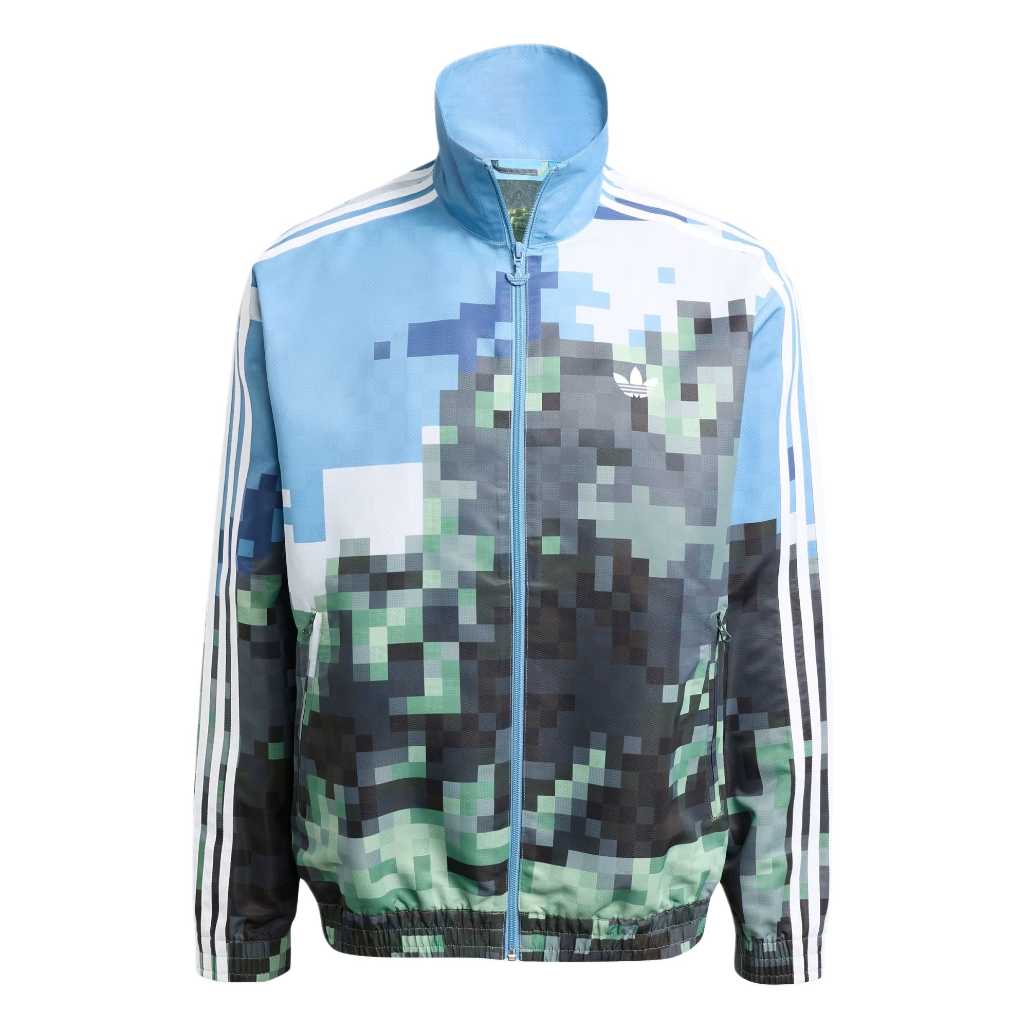 adidas Originals Minecraft Collab Unisex Loose Fit Jacket - Blue/Yellow/Green JZ9921