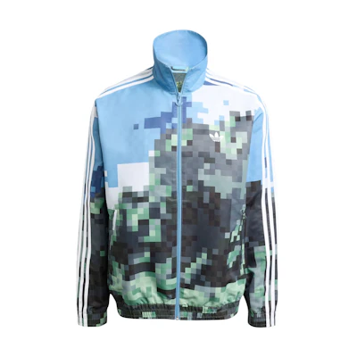 adidas Originals Minecraft Collab Unisex Loose Fit Jacket - Blue/Yellow/Green JZ9921