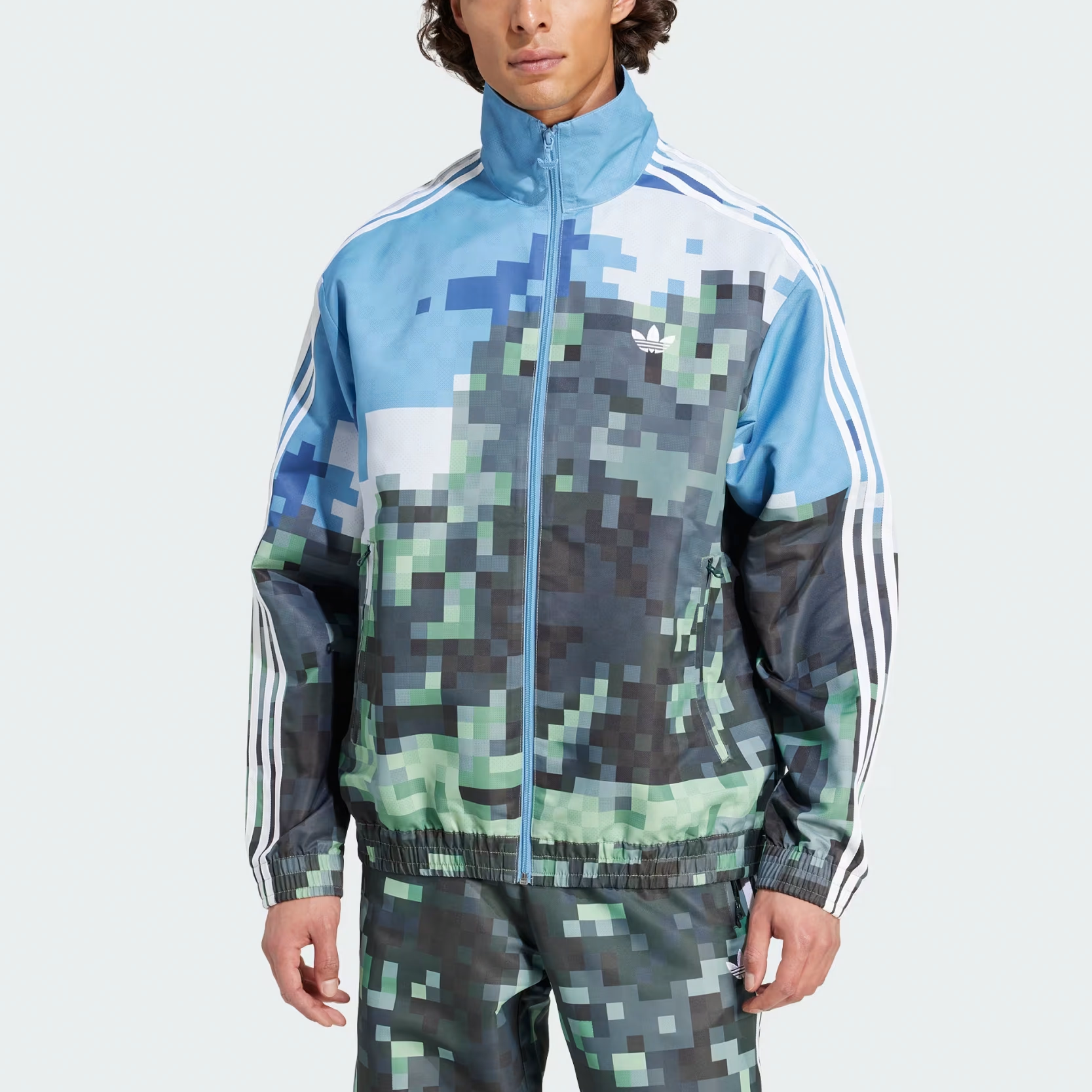 adidas Originals Minecraft Collab Unisex Loose Fit Jacket - Blue/Yellow/Green JZ9921 圖 3