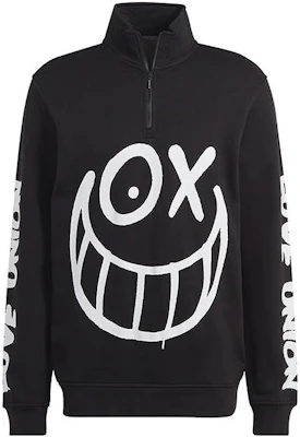 adidas Originals x MR.A 塗鴉半拉鍊復古黑色長袖上衣 男款 IA6396 Order adidas Originals x MR.A 塗鴉半拉鍊復古黑色長袖上衣 男款 IA6396