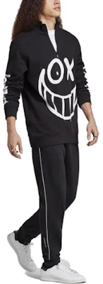 adidas Originals x MR.A 塗鴉半拉鍊復古黑色長袖上衣 男款 IA6396 Purchase adidas Originals x MR.A 塗鴉半拉鍊復古黑色長袖上衣 男款 IA6396