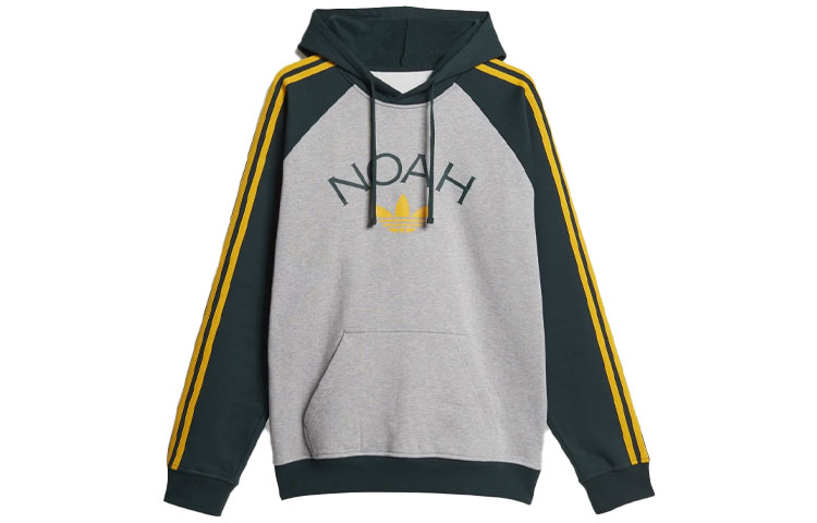 adidas Originals NOAH 3-Stripes Logo Green Night Hoodie Pullover. HC4305
