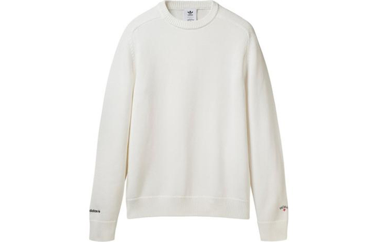 Lookbook adidas Originals x NOAH Suéter de Punto Blanco Cuello Redondo Manga Larga. HI2931