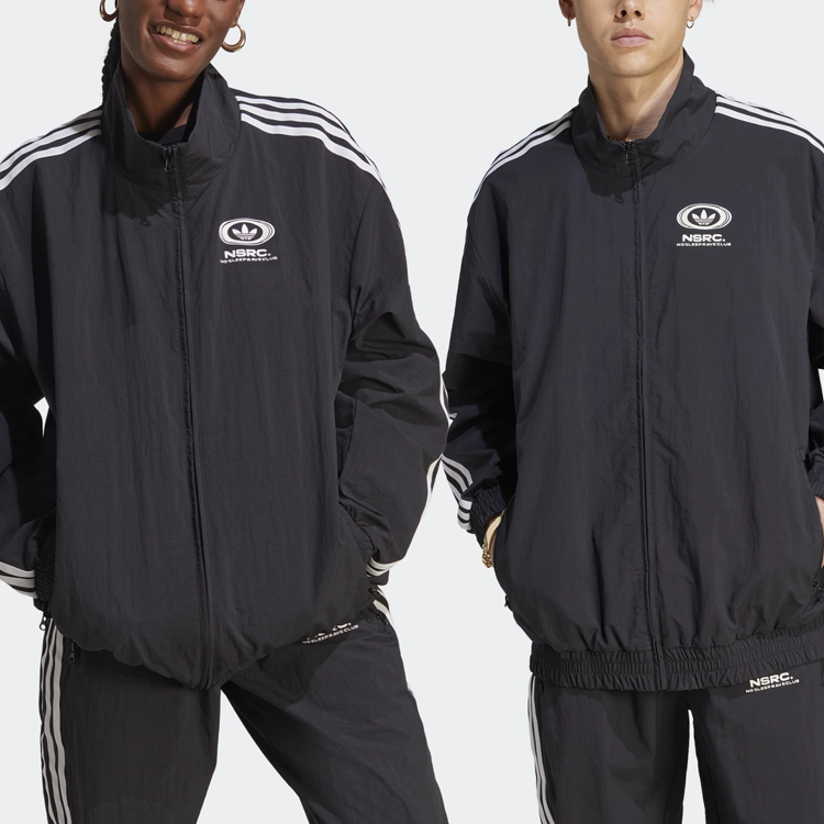 adidas Originals NSRC Logo Printed Zip-Up Retro Track Jacket Unisex Black IL4969 圖 3