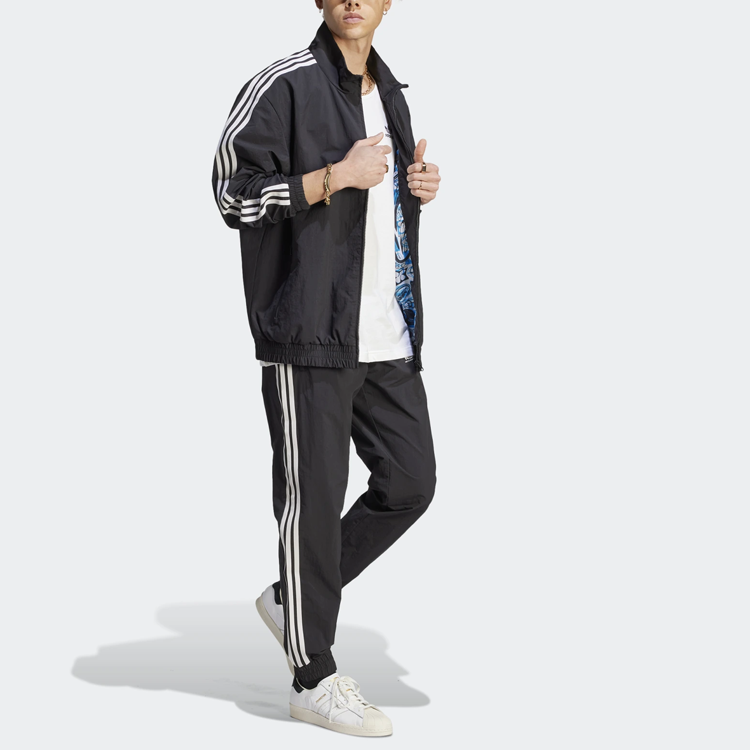 adidas Originals NSRC Logo Printed Zip-Up Retro Track Jacket Unisex Black IL4969 圖 4