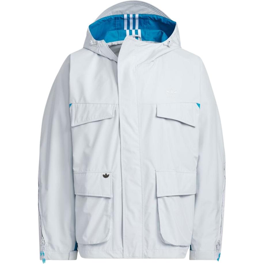 Order アディダス オリジナルス x オーディナリーピープル FW24 防水フード付きジャケット グレー JN5824