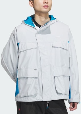 アディダス オリジナルス x オーディナリーピープル FW24 防水フード付きジャケット グレー JN5824 Lookbook アディダス オリジナルス x オーディナリーピープル FW24 防水フード付きジャケット グレー JN5824