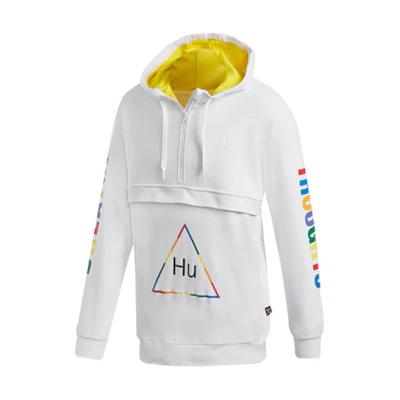 adidas Originals Pharrell Collab Printed 1/2 Zip Hoodie White Casualwear FR9069