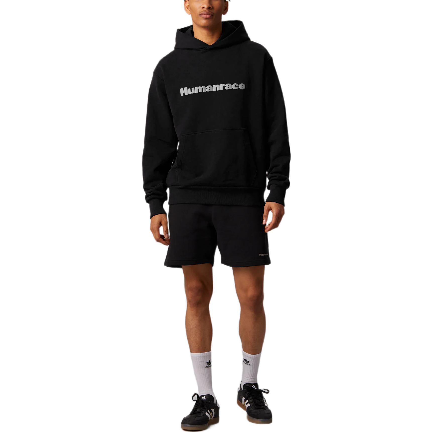 adidas Originals Pharrell Williams Black Foam Letter Hoodie Unisex Casualwear HG1812 圖 4