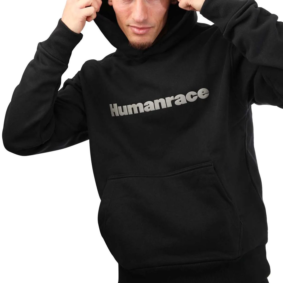 adidas Originals Pharrell Williams Black Foam Letter Hoodie Unisex Casualwear HG1812 圖 7
