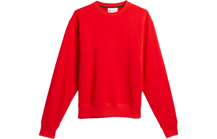 adidas Originals Pharrell Williams Red Crewneck Sweatshirt Unisex Loose Fit HF9941