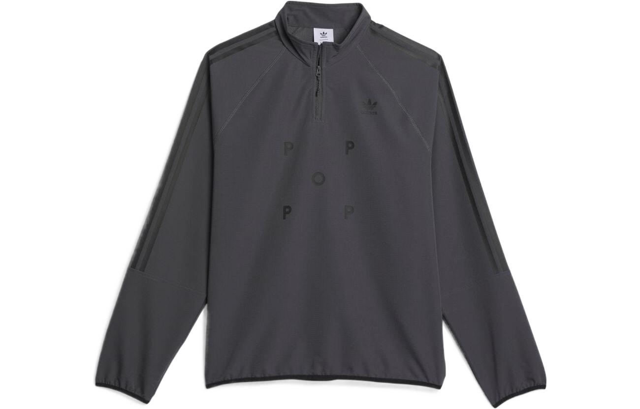 adidas Originals Pop Trading Co SS23 Logo Print Half-Zip Jacket Black Mens HN9132