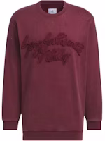 adidas Originals x Song for the Mute FW24 Unisex Dark Red Crewneck Sweatshirt JI9641 adidas Originals x Song for the Mute FW24 Unisex Dark Red Crewneck Sweatshirt JI9641