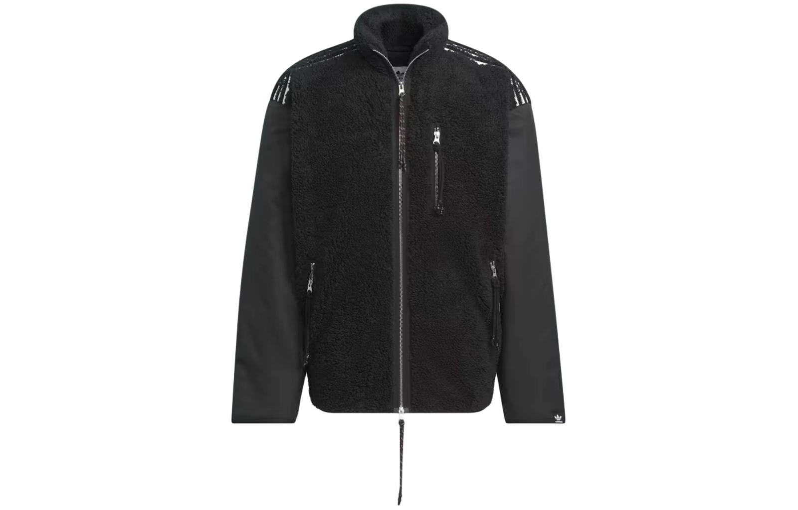 Order 阿迪达斯Originals x SFTM SS24联名黑色抓绒夹克 男女同款 IY9513