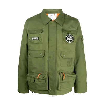 adidas Originals SPEZIAL Logo Patch Multi-Pocket Utility Jacket Green HS4162