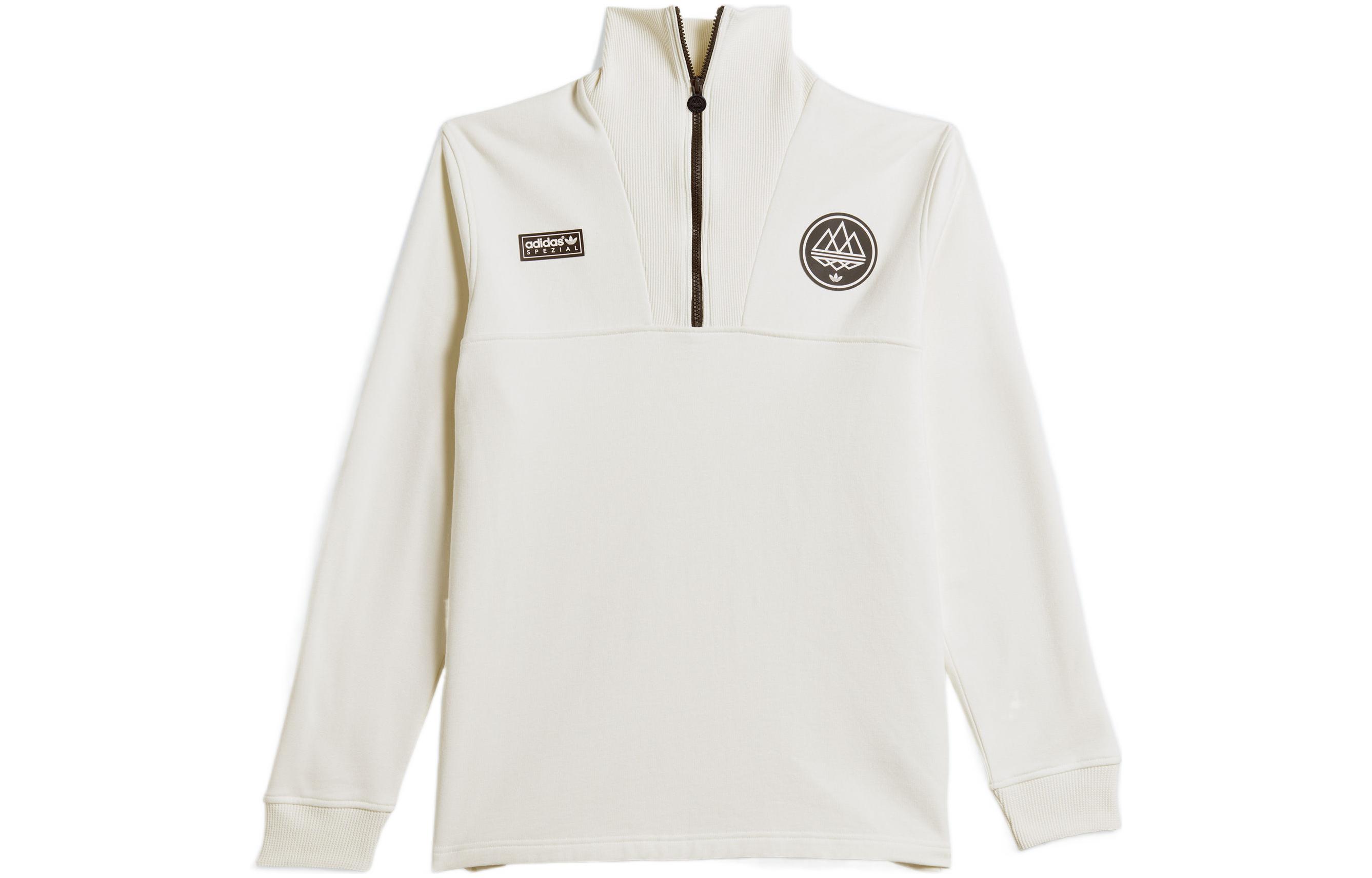 adidas Originals SPEZIAL SS23 White Half-Zip Pullover Sweatshirt for Men IC0124