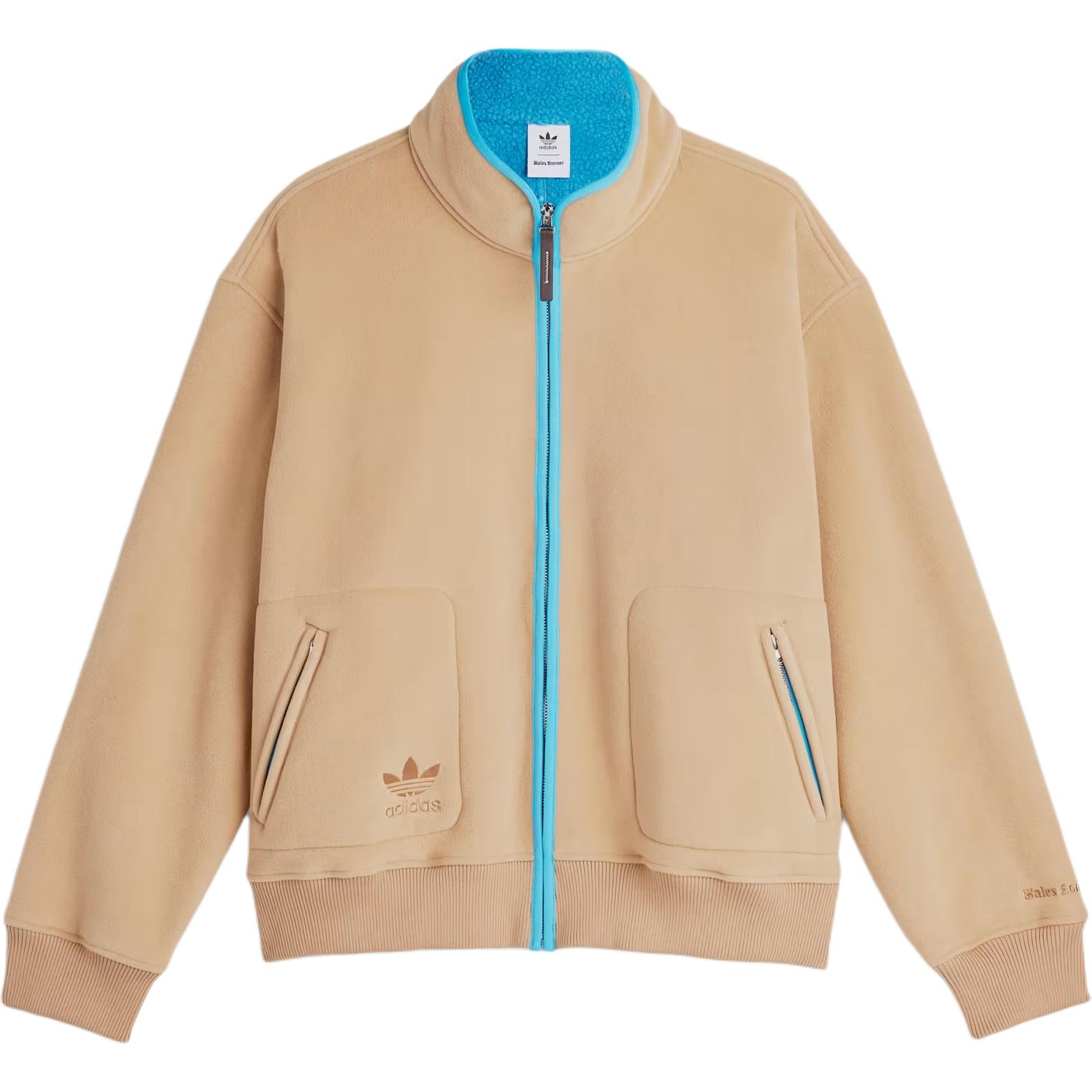 adidas Originals x Wales Bonner FW24 Fleece Logo Jacket Cardboard Unisex. JJ2937