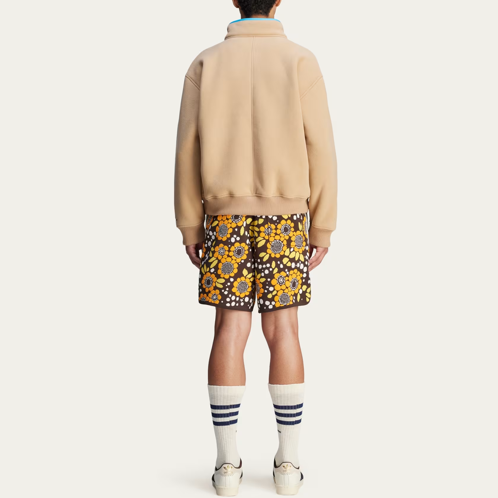 Sizing Jaket Fleece Logo Unisex adidas Originals x Wales Bonner FW24 Cardboard. JJ2937