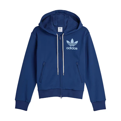 adidas Originals Wales Bonner FW24 Navy Logo Hoodie Zip-Up Jacket Mens JJ2939