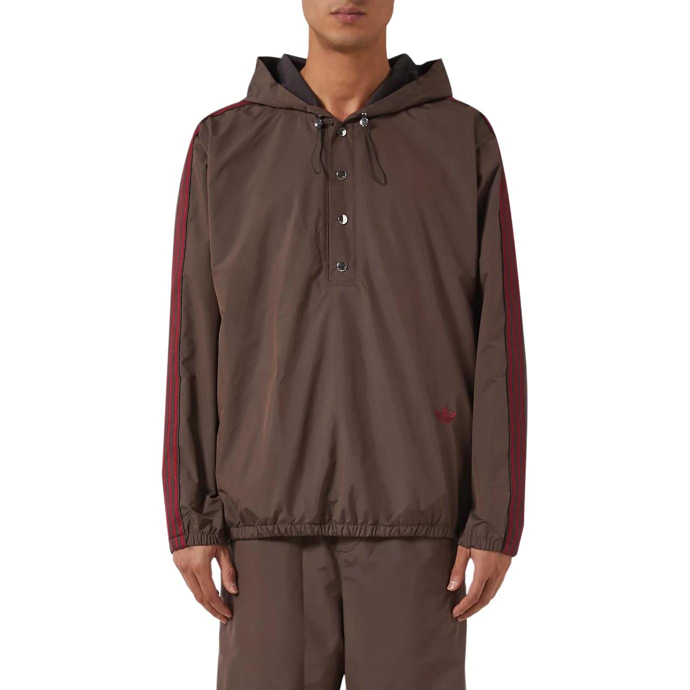 Order adidas Originals x Wales Bonner FW24 Striped Hoodie Dark Brown Fashion JJ2929