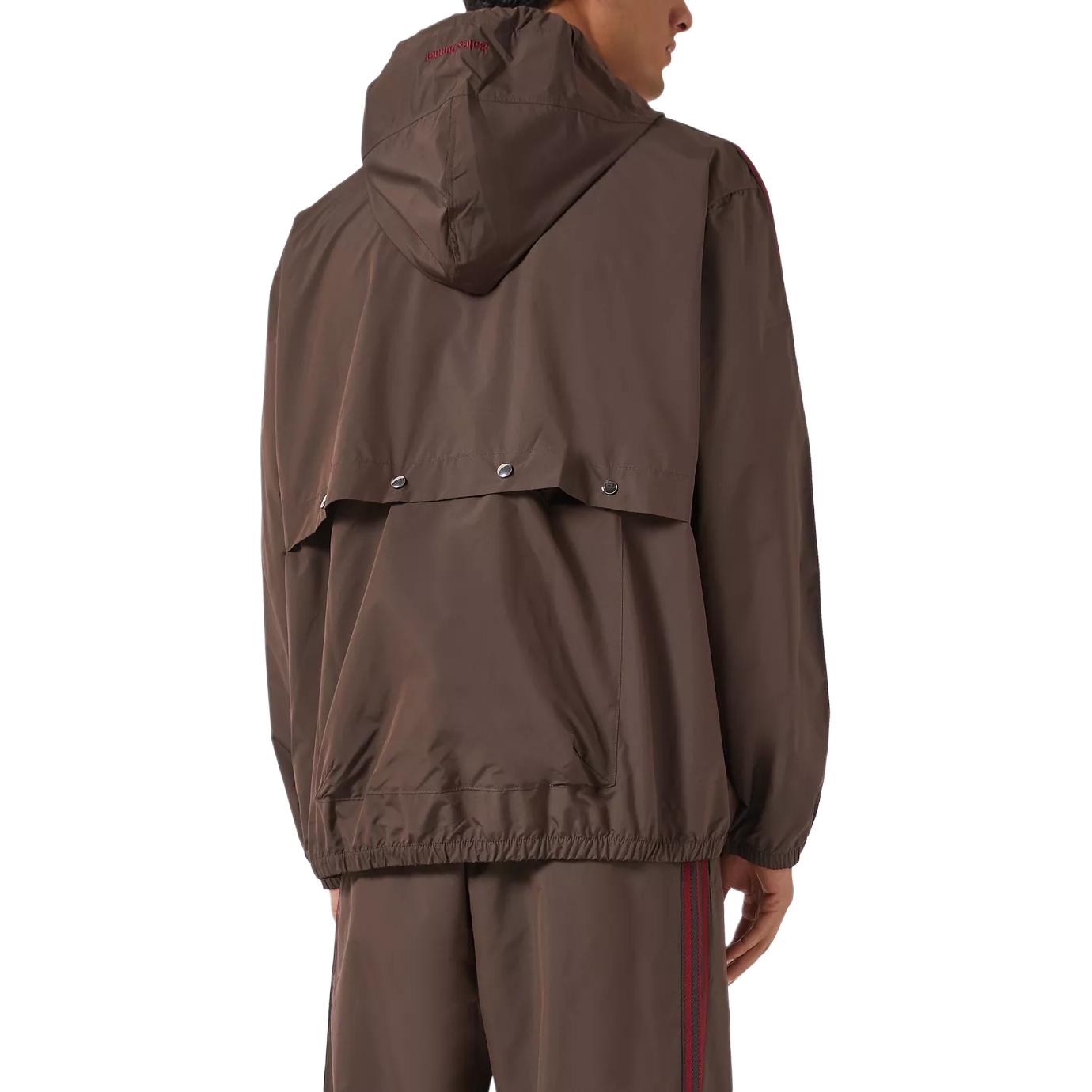 Shop adidas Originals x Wales Bonner FW24 Striped Hoodie Dark Brown Fashion JJ2929