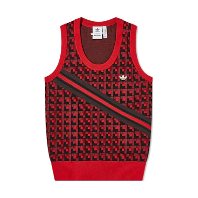 adidas Originals Wales Bonner Red Black Striped Knit Tank Top Unisex. HG6267