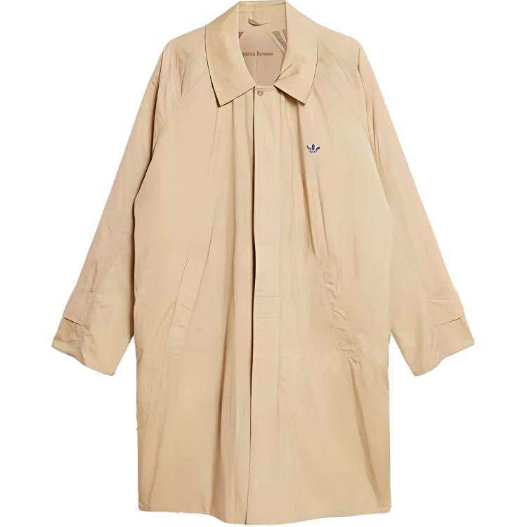 adidas Originals x Wales Bonner SS24  Beige Long Collared Jacket Coat. IW3600
