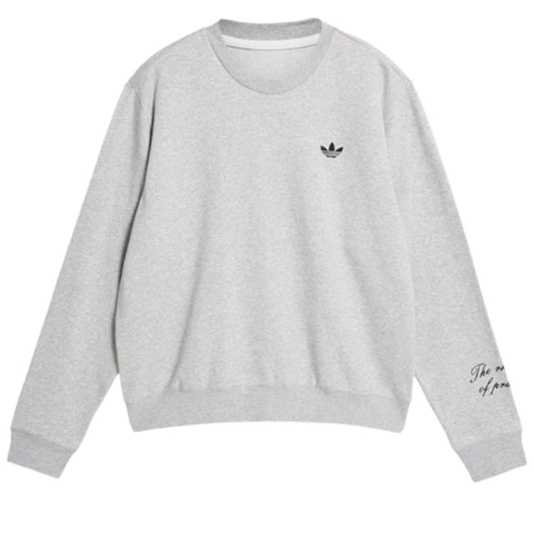 adidas Originals Wales Bonner SS24 Embroidered Logo Grey Relaxed Crewneck Sweater IW1172 圖 2
