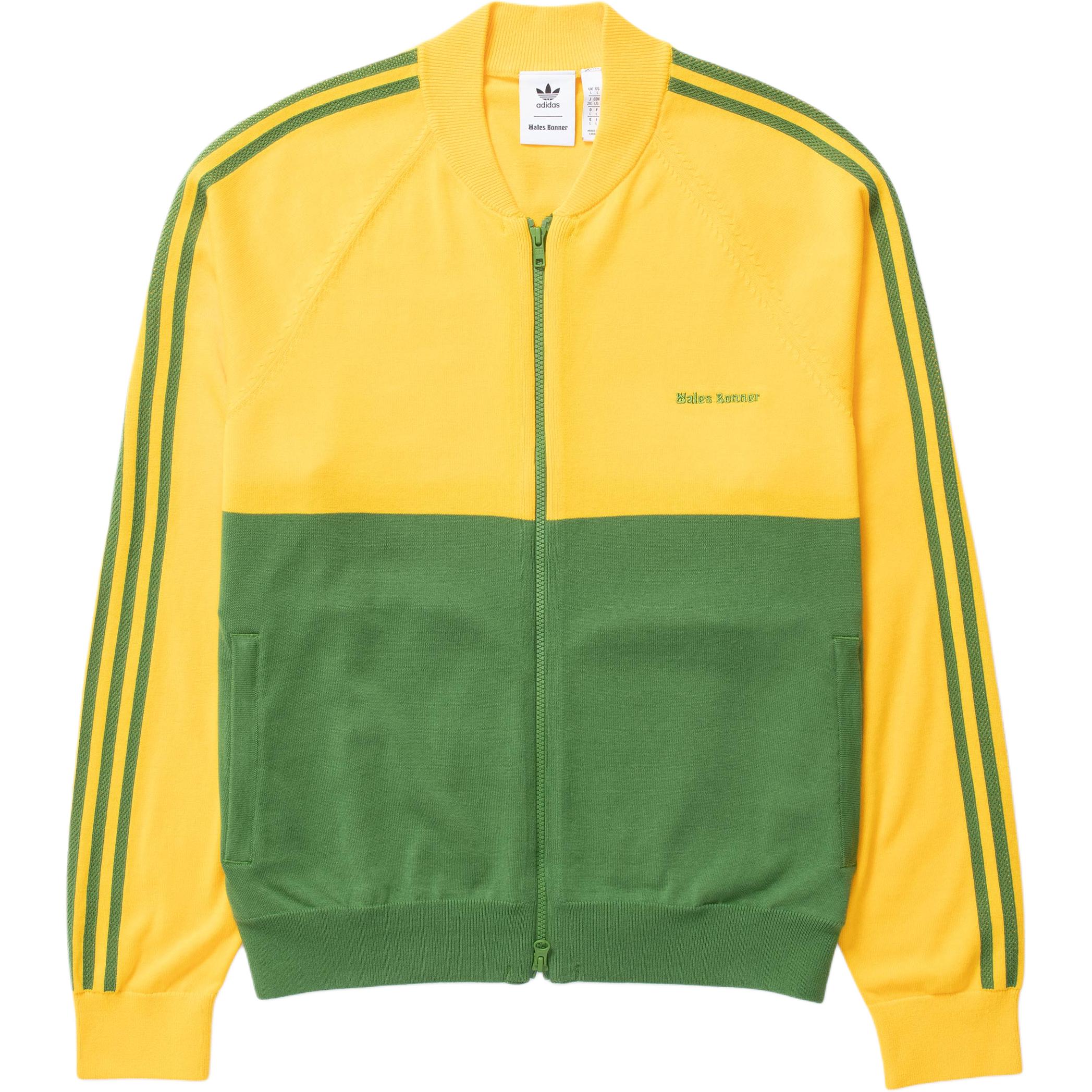 adidas Originals x Wales Bonner SS24 Green Colorblock Track Jacket for Men IW1174
