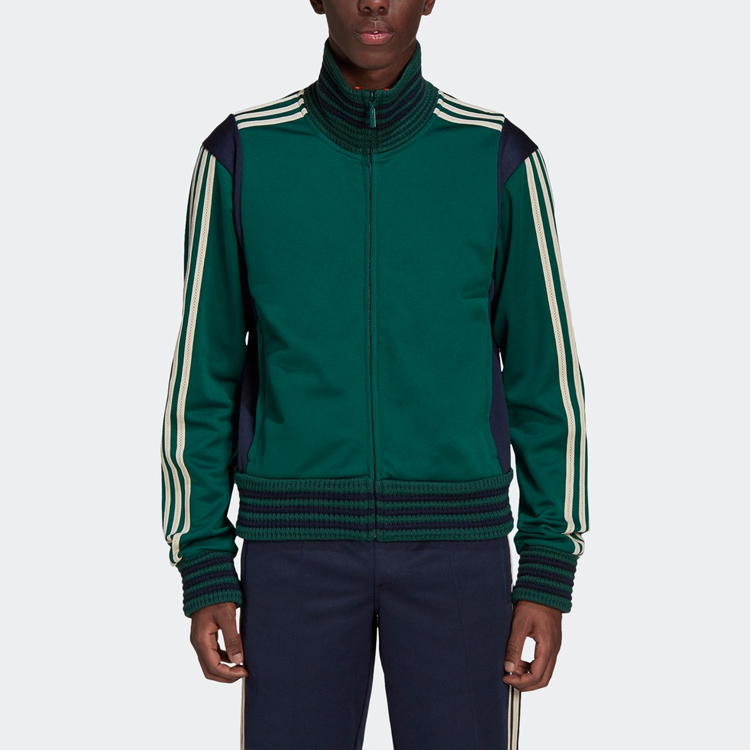 Shop adidas Originals x Wales Bonner Jaket Track Retro Hijau Lelaki. GL5184