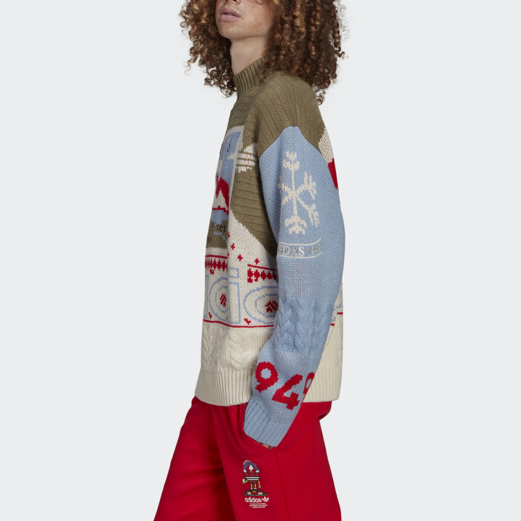 Cheap 아디다스 오리지널 크리스마스 점퍼 멀티컬러 니트 하프터틀넥 유니섹스. HK7440