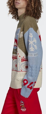 아디다스 오리지널 크리스마스 점퍼 멀티컬러 니트 하프터틀넥 유니섹스. HK7440 Cheap 아디다스 오리지널 크리스마스 점퍼 멀티컬러 니트 하프터틀넥 유니섹스. HK7440