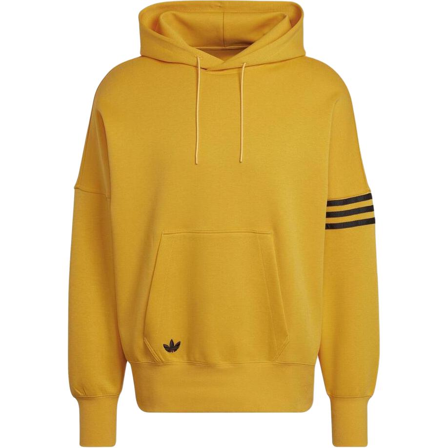 adidas Originals Yellow Hoodie with Trefoil Logo Print and Striped Drawstring HM1873