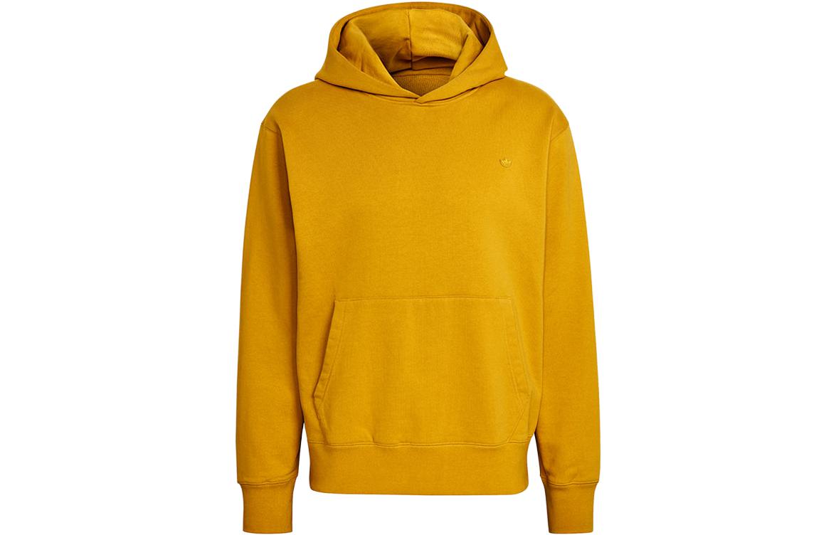 adidas Originals Yellow Loose Fit Hoodie with Logo Embroidery for Men HN6933